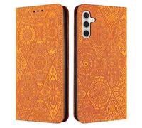 QIWEIQING Compatibili con Samsung Galaxy A34 5G Custodia Libro Pelle PU e TPU Silicone con Chiusura Magnetica Portafoglio Libretto Bumper Case per Samsung Galaxy A34 5G. Giallo XCF