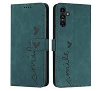 QIWEIQING Compatibili con Samsung Galaxy A34 5G Custodia, Libro Pelle PU e TPU Silicone con Chiusura Magnetica Portafoglio Libretto Bumper Case per Samsung Galaxy A34 5G. Love Green YX1