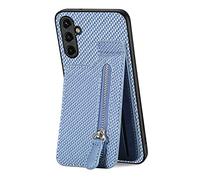 QIWEIQING Compatibili con Samsung Galaxy A55 Custodia, Custodia Cover Flip Portafoglio Libro Pelle PU con Porta Carte e Funzione Supporto Protezione Cerniera Cover per Samsung Galaxy A55. Blu SDJ