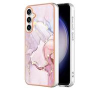 QIWEIQING Compatibili con Samsung Galaxy S25 Plus Custodia in Silicone, Marble Design Sottile Antiurto TPU Morbida Gomma Silicone Custodia per Telefono Samsung Galaxy S25 Plus.Rose Gold YBD