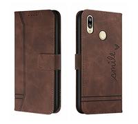 QIWEIQING Compatibili con Xiaomi Redmi Note 7 Flip Cover Custodia, Libro Pelle PU con Funzione Supporto Chiusura Magnetica Portafoglio Libretto Bumper Case per Redmi Note 7 Brown HX