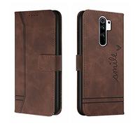 QIWEIQING Compatibili con Xiaomi Redmi Note 8 Pro Flip Custodia, Libro Pelle PU con Funzione Supporto Chiusura Magnetica Portafoglio Libretto Bumper Case per Redmi Note 8 Pro Brown HX