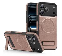 QIWEIQING Cover Girevole con Ventosa Magnetica per iPhone 17 Pro Max Custodia, Supporto con Mag-safe per Telefono Supporta la Ricarica Wireless Antiurto Caso per iPhone 17 Pro Max. Oro rosa WDZ