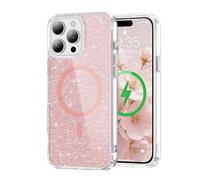 QIWEIQING Cover Magnetica per iPhone 12 Pro Compatibile con MagSafe, Custodia Argento Glitter Brillantini Ultra-Sottile Antiurto per Donne e Ragazze Case per iPhone 12 Pro/iPhone 12. Argento JY