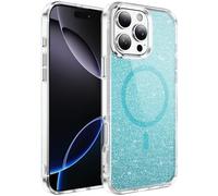 QIWEIQING Cover Magnetica per iPhone 14 Pro 6.1" Compatibile con MagSafe, Custodia Trasparente Glitter Brillantini Ultra-Sottile Antiurto per Donne e Ragazze Case per iPhone 14 Pro 6.1". Nero JY