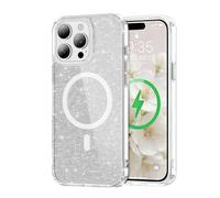 QIWEIQING Cover Magnetica per iPhone 16 Pro Max Compatibile con MagSafe, Custodia Trasparente Glitter Brillantini Ultra-Sottile Antiurto per Donne e Ragazze Case per iPhone 16 Pro Max. Verde JY