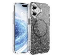 QIWEIQING Cover Magnetica per iPhone 17 6.3" Compatibile con MagSafe, Custodia Trasparente Glitter Brillantini Ultra-Sottile Antiurto per Donne e Ragazze Case per iPhone 17 6.3". Viola JY