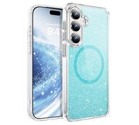 QIWEIQING Cover Magnetica per Samsung Galaxy S25 Ultra Compatibile con MagSafe, Custodia Clear Glitter Brillantini Ultra-Sottile Antiurto per Donne e Ragazze Case per Samsung S25 Ultra. Nero JY