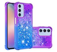 QIWEIQING Cover per Samsung Galaxy A26, Glitter Bling Clear Liquido Custodia TPU Silicone Morbido Brillantini Quicksand Antiurto Protettivo Case Cover per Samsung Galaxy A26.Purple Blue YBJ