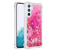 QIWEIQING Cover per Samsung Galaxy A34 5G, Glitter Liquido Silicone TPU Bumper Cellulari Protettiva Case Custodia con Ring Kickstand Rotante a Gradi Cover per Samsung Galaxy A34 5G.Pink YBH