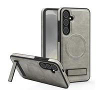 QIWEIQING Cover per Samsung Galaxy S22 Plus Custodia, Magnetico Anello Rotante 360°Compatibile con MagSafe, Antigraffio Antiurto Custodia Protettiva Antiurto Caso per Samsung S22 Plus. Grigio WDZ