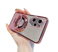 QIWEIQING Custodia Luxury Diamond Glitter per Honor 400 5G Compatibile con Mag-Safe, Staffa Supporto Magnetico Cover Morbida in Silicone Custodia Per Honor 400 5G. Pink DS