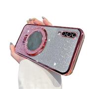 QIWEIQING Custodia Luxury Diamond Glitter per Huawei P30 Compatibile con Mag-Safe, Staffa Supporto Magnetico Cover Morbida in Silicone Custodia Per Huawei P30. Pink DSZ