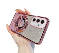 QIWEIQING Custodia Luxury Diamond Glitter per Samsung Galaxy A36 Ricarica wireless Magnetica, Staffa Supporto Magnetico Cover Morbida in Silicone Custodia Per Samsung Galaxy A36. Pink DS