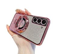 QIWEIQING Custodia Luxury Diamond Glitter per Samsung Galaxy A56 Ricarica wireless Magnetica, Staffa Supporto Magnetico Cover Morbida in Silicone Custodia Per Samsung Galaxy A56. Pink DS