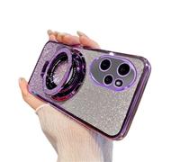 QIWEIQING Custodia per Honor 400 Lite Glitter Trasparente Ragazze Donne, Cover Magnetica Telefono Scintillante Antiurto Protezione Fotocamera Cover per Honor 400 Lite. Purple DS
