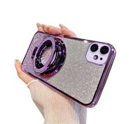 QIWEIQING Custodia per iPhone 17 Glitter Trasparente Ragazze Donne, Cover Magnetica Telefono Scintillante Antiurto Protezione Fotocamera Custodia per iPhone 17. Purple DS