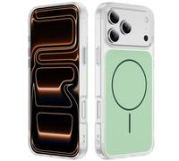 QIWEIQING Custodia per iPhone 17 Pro Max Compatibile con MagSafe, Trasparente Non Ingiallito Custodia, Militare Antiurto Protezione PC Rigido Silicone Cover per iPhone 17 Pro Max 6.9". Verde FG