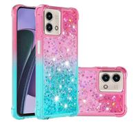 QIWEIQING Custodia per Motorola Moto G Stylus 2023 Case, Glitter Liquido Sabbie Mobili Bumper Case TPU Protettivo Morbido Brillantini Quicksand Cover per Moto G Stylus 2023.Pink Blue YBJ
