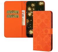 QIWEIQING Custodia per Samsung Galaxy A34 5G, Cover Samsung Galaxy A34 5G, Flip Custodia Portafoglio Libro Pelle PU con Porta Carte e Funzione Supporto per Samsung Galaxy A34 5G Orange XCH