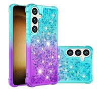 QIWEIQING Custodia per Samsung Galaxy S24 Plus, Custodia S24 Plus, Custodia Glitter Liquid Girl TPU Silicone Protettivo Morbido Glitter Quicksand Case per Galaxy S24 Plus.Blue Purple YBJ
