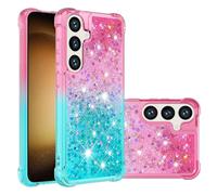 QIWEIQING Custodia per Samsung Galaxy S26 Plus Case, Glitter Bling Liquido Sabbie Mobili Bumper TPU Silicone Protettivo Morbido Brillantini Quicksand Cover per Samsung S26 Plus.Pink Blue YBJ