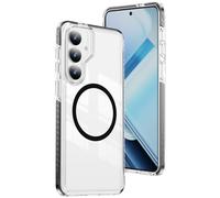 QIWEIQING Custodia Trasparente per Samsung Galaxy S23 Plus, [Compatibile con MagSafe] Magnetica Sottile Anticaduta Anti-ingiallimento Protezione Militare Cover per Samsung S23 Plus. Nero CT