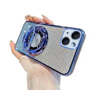 QIWEIQING Glitter Cover Magnetica per OPPO A9 2020, Custodia Bling Brilla Compatibile con Mag-Safe Magnetico Ricarica Wireless, Bumper TPU Cover Case per OPPO A9 2020 / OPPO A11X. Blue DS