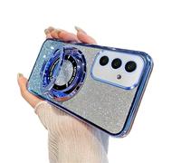 QIWEIQING Glitter Cover Magnetica per Samsung Galaxy A32 4G, Custodia Bling Brilla Ricarica wireless Magnetica Magnetico Ricarica Wireless, Bumper TPU Cover Case per Samsung Galaxy A32 4G. Blue DS