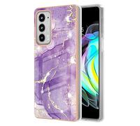 QIWEIQINGWH Custodia per Motorola Moto Edge 20 Telefono in Silicone TPU in Morbido Silicone con Glitter Color oro Glitterato, Marmorizzato, Compatibile con Moto Edge 20.Purple YBD
