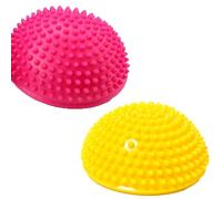Qiwenr 2 Palla di Riccio, Palla da Massaggio Chiodata, Palla da Massaggio Hedgehog Ball per e Adulti per Promuovere la Coordinazione e L'equilibrio Nell'allenamento Fisico (Ros Giallo)