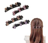 Qiwenr 4 Fermaglio per Intrecciato, Fermagli per Capelli Intrecciati, Fermagli per Capelli Intrecciati con Strass, Fermagli per Capelli Intrecciabili Adatti da Indossare Ogni Giorno Quando si Esce