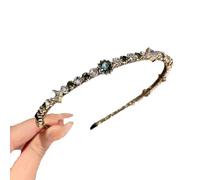 Qiwenr Cerchietti Strass, Cerchietto di Cristallo, Cerchietto per Capelli Strass, Cristallo Fascia Nero, Fascia per Capelli con Strass, Bellissimo Copricapo per Ballo di Fine Anno/Festa(verde)