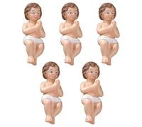 Qiwieod Bambino Gesù Cristo Nella Culla, Decorazioni Natalizie Di Gesù Nella Mangiatoia, Statuetta Natalizia In Resina,Statuetta Di Gesù Bambino Nella Mangiatoia Figurina Del Presepe Di Cristo