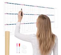 Qiwieod Calendario Mensile Cancellabile - Calendario Riusabile e Cancellabile | Pianificatore Senza Date per 12 con Programma per Frigorifero Dormitorio Ufficio Classe Cucina Casa Palestra