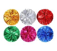 Qiwieod Cheerleading Pom Poms con manici, 6 x 30 cm, grandi squadre sportive da cheerleader, per le dita, per la danza e la danza