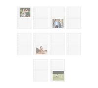 Qiwieod Fogli Refil per Planner A6 | 10 Pezzi Inserti A6 Con 6 Anelli - Portafoto Caricamento Dall Alto Per Immagini Cartoline Foto - per Diario, Tracker, Studio, Progetto, Pianificazione,