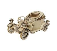 Qiwieod Modellino Auto 3D in Legno da Costruire - Kit Modello Meccanico Passatempo Intellettivo,Gioco Rompicapo Retro da Collezione per Natale Compleanno Festività