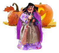 Qiwieod Statue Gotiche, Statuette di per Halloween, Figura Spettrale Vintage con Scopa per Camera dello Studente, Soggiorno, Festa, Casa, Scaffale per Libri, Appartamento,