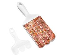 Qiwieod Triple Meatball Maker Macchina per Polpette Tripla, Tripla Polpette Maker Antiaderente per Polpette Kitchen Meatball Maker per Polpette con Paletta da Taglio Paletta, Palle di Pesce