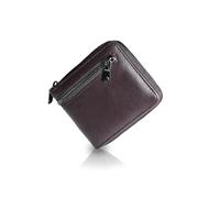 QIXCOZTI Portafoglio pieghevole, ultra sottile e compatto, grande capacità, tasca portamonete con cerniera, design semplice, per gli uomini, Caffè, Cerniera lampo