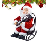 qixeuoa Babbo Natale Elettrico - Decorazioni Natalizie in Posizione Seduta - Babbo Natale Elettrico che Suona il Violino - per Camera da Vetrina Appartamento Esposizione Celebrazioni Stagionali