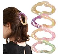 qixeuoa Fermaglio per capelli da donna, a forma di, 4 fermagli per capelli, antiscivolo, per donne, ragazze, tutti i tipi di capelli, matrimoni, feste, Natale, compleanno