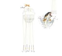 qixeuoa Gabbia per Esche,Con Cesto per 6 Ganci Ad Alta Resistenza,Supporto Per Esche Da Pesce Gatto | per la al Pesce Gatto e la Caccia ai Granchi in Acque Dolci e Salate Lago e Fiume