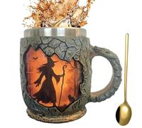 qixeuoa Tazze Da Caffè Originali 386ml,Fantastiche Tazze Da Caffè - con Motivo Fiamma Texture 3D Corteccia Albero Ergonomica per Adulti Collega Lavoro Insegnante Natale Compleanno