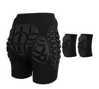 Qixfyze Protezione 3D for Fianchi, Fondelli in Eva, Pantaloncini Protettivi Imbottiti, Crash Pad, Attrezzatura da Impatto, Protezione 3D Unisex for Fianchi, Glutei E Coccige for Sci, Pattinaggio(D,M)