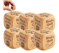Qixfyze Quilter’s Dice, Dadi per Quilting Dadi Decisionali In Legno Fatti a Mano a 6 Facce con Compiti di Quilting Incisi, Divertente Regalo per Festival di Cucito Quilter(6pcs)