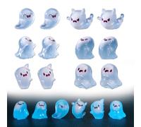 Qixfyze Upliftgift Mini Fantasmi Che Si Illuminano Al Buio, Graziose Statuette Di Fantasmi in Miniatura in Resina per Halloween, Mini Ornamenti Spettrali in Resina Che Si Illuminano Al Buio(12pcs)