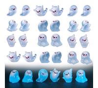 Qixfyze Upliftgift Mini Fantasmi Che Si Illuminano Al Buio, Graziose Statuette Di Fantasmi in Miniatura in Resina per Halloween, Mini Ornamenti Spettrali in Resina Che Si Illuminano Al Buio(24pcs)