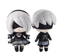 Qixiaan 2Byorha Peluche Ciondolo 23CM Morbido Cuscino Farcito Cartonn Carattere 9Sautomata Peluche Ciondolo PP Cotone Carino Fuzzy Cuscino Scrivania Compagno